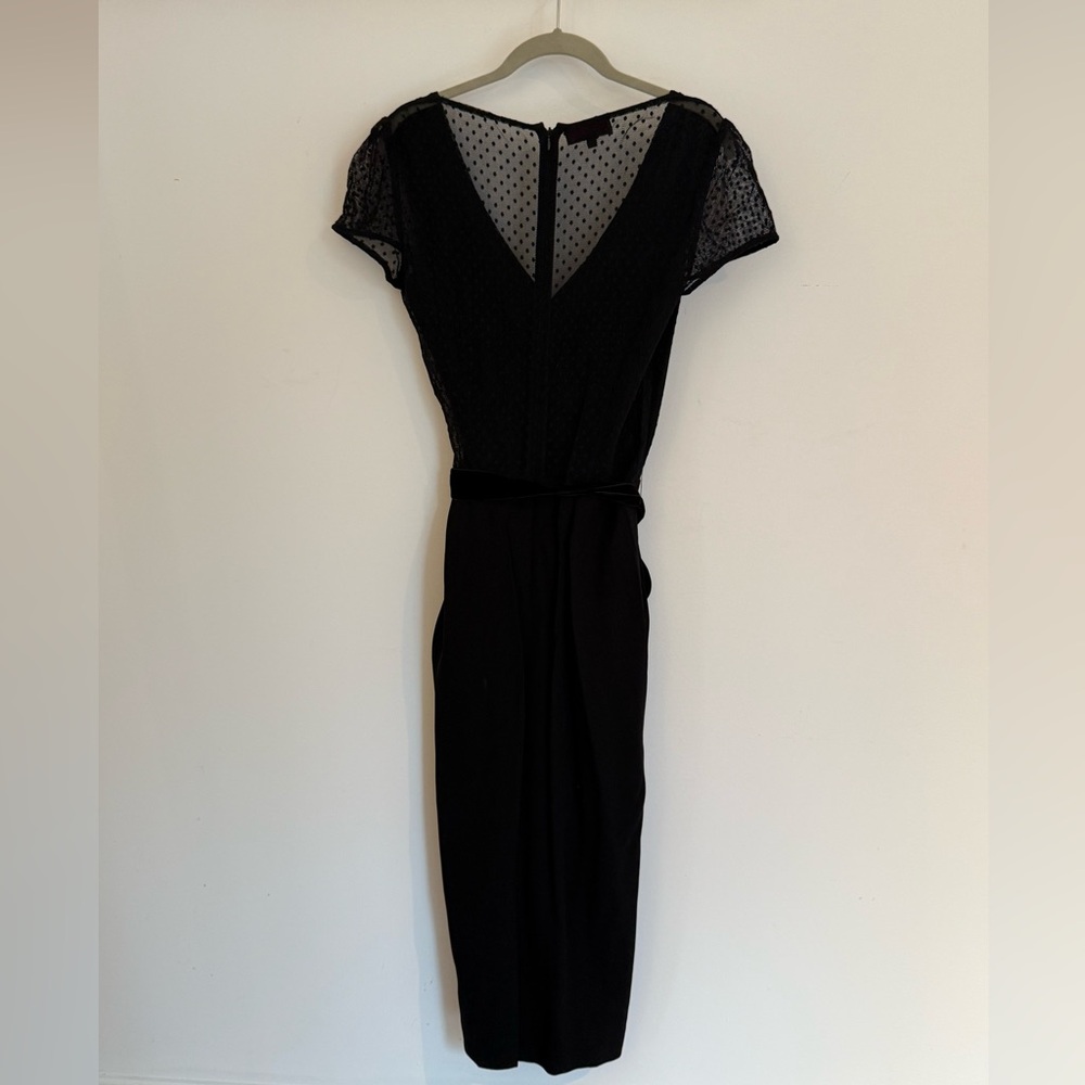L'Wren Scott Black Polka Dot Midi Dress